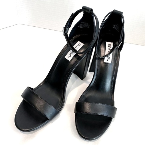 NWOT—Steve Madden “Carrson” Chunky Block Heel Sandles in Black Size 10 M - Picture 2 of 10